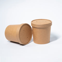 Contenedor Kraft 12 oz con tapa carton