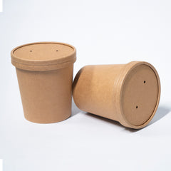 Contenedor Kraft 16 oz con tapa carton