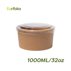 Bowl Kraft 1000ml con Tapa PP