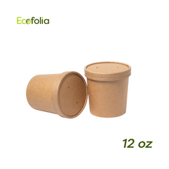 Contenedor Kraft 12 oz con tapa carton