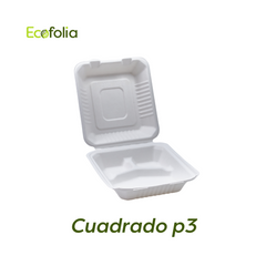 Portacomida Cuadrado 3 Divisiones (P3)