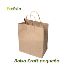 Bolsa Kraft con Manija Trenzada Pequeña