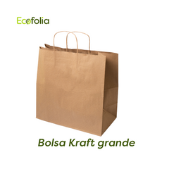 Bolsa Kraft con Manija Trenzada Grande #65