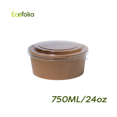 Bowl Kraft 750ml con Tapa PP