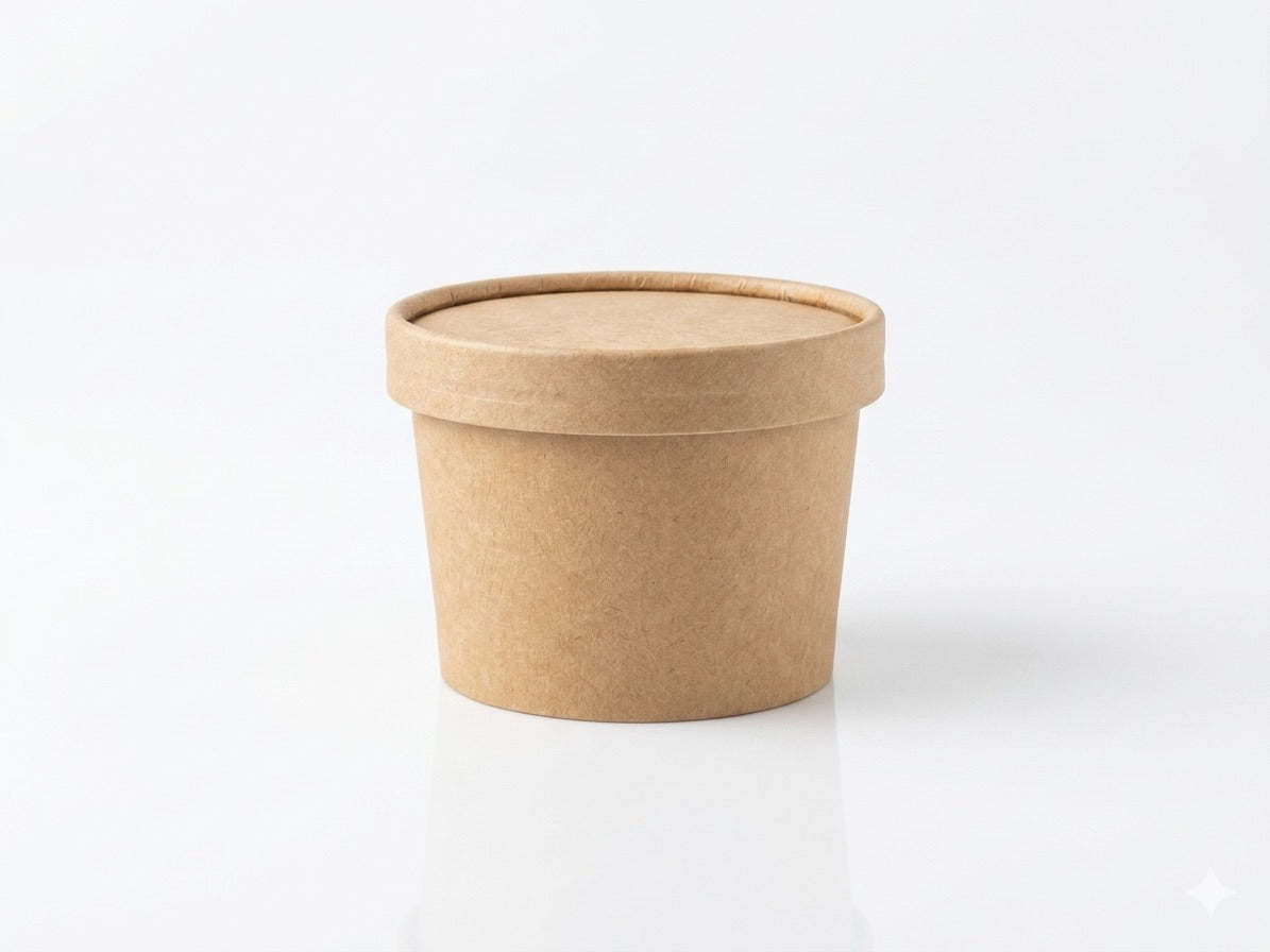 Contenedor Kraft 8 oz con tapa cartón