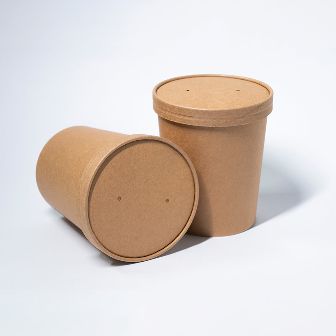 Contenedor Kraft 32 oz con tapa carton