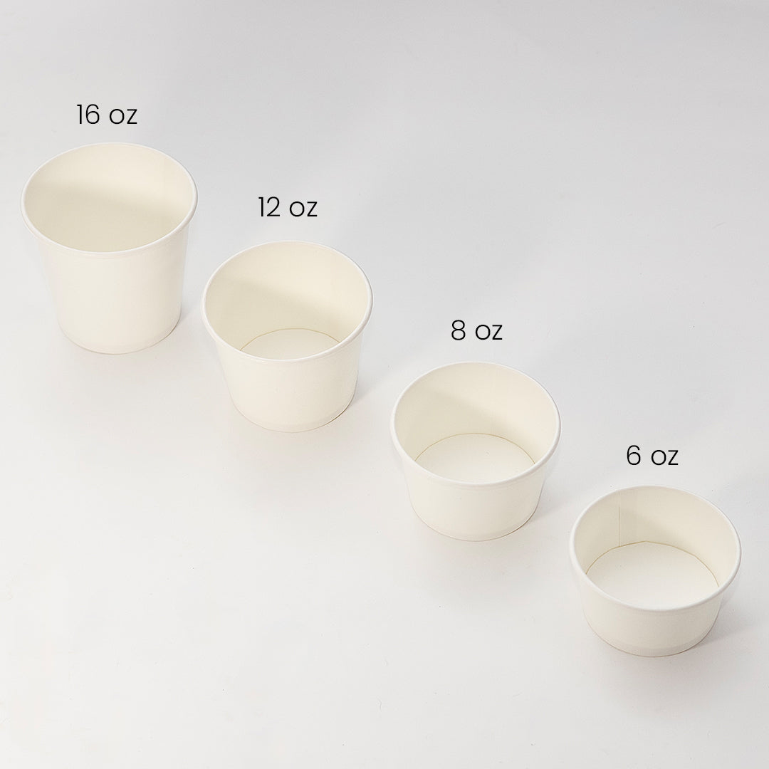 Contenedor 16oz Blanco en carton Polyboard